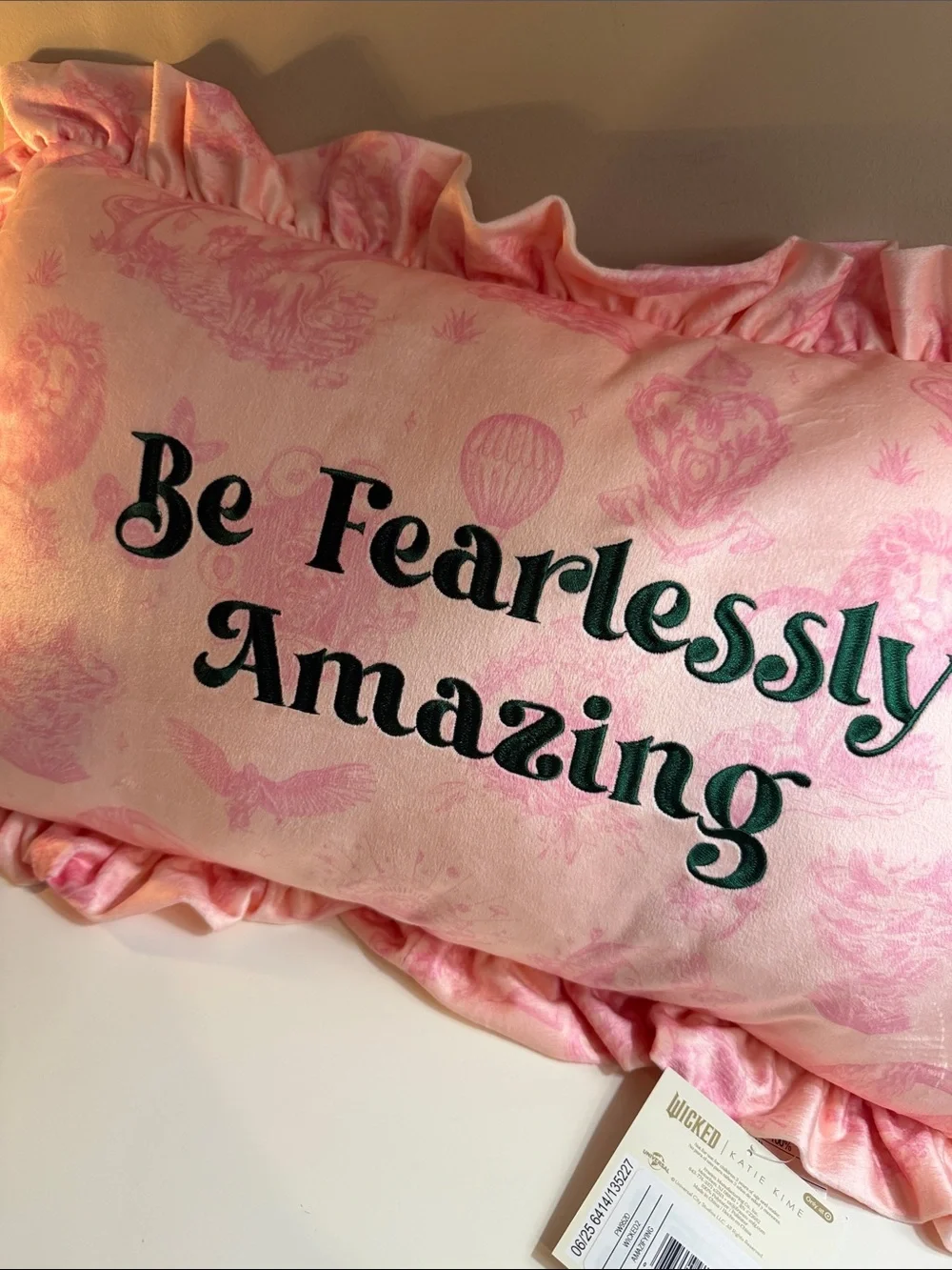 Wicked: For Good x Katy Kime-Pink Throw Pillow 